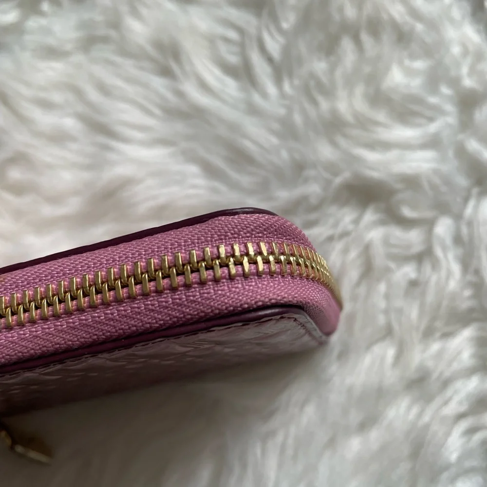 Christian Louboutin Pink Enamel Zippy Wallet